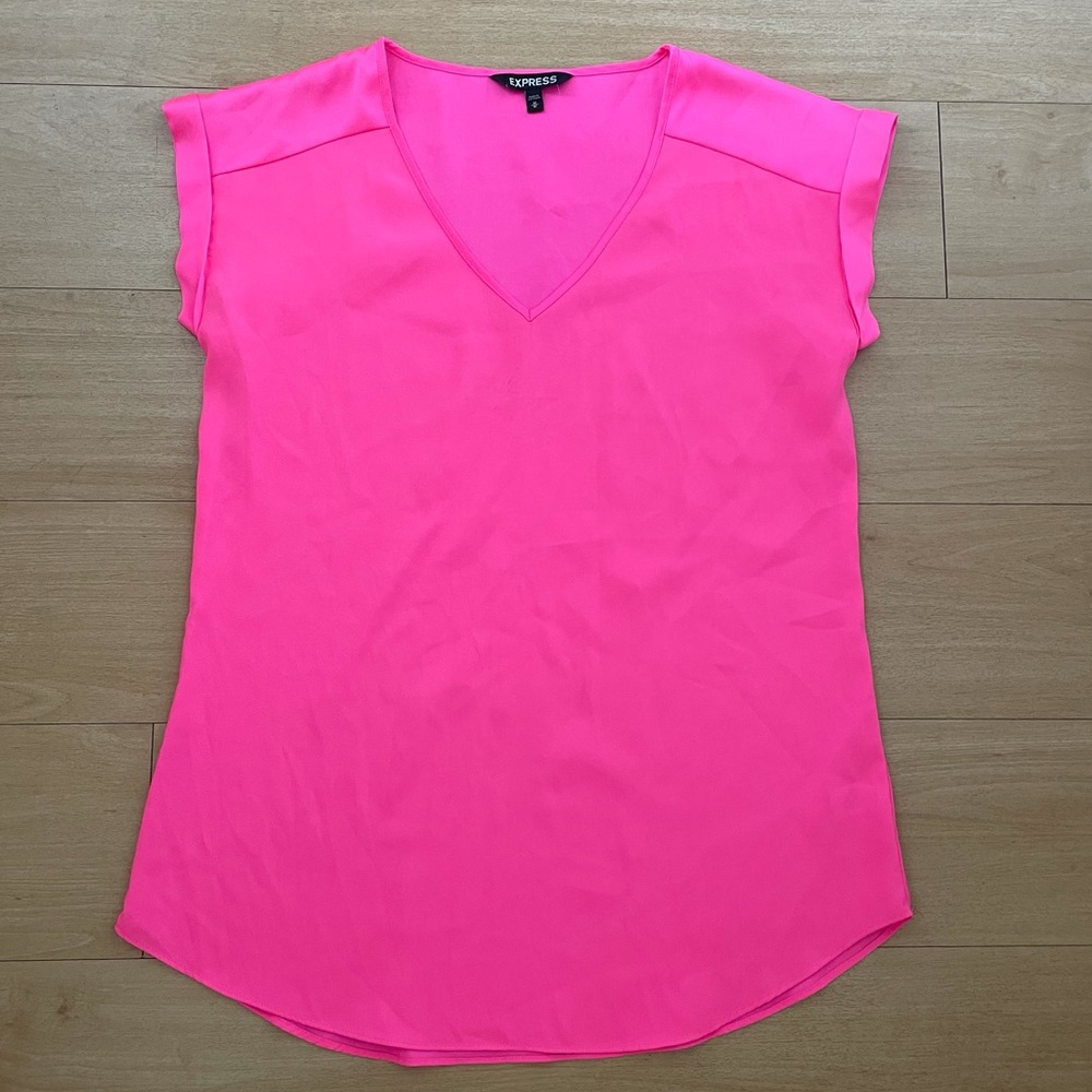 Hot Pink Satin Blouse